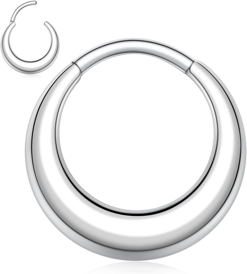 FUNLMO Store 316L Surgical Steel Septum Ring Nose Ring Hoop Hypoallergenic Daith Cartilage Conch Tragus Rook Earlobe Piercing Jewerly for Women Men - Image 1